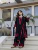Black Embroidered Kurta Set for Women Ethnic Suit with Dupatta Party Wear