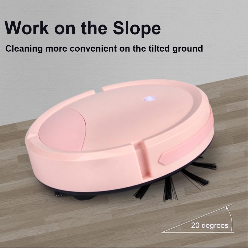 3-in-1 Smart Auto Sweeping Robot Vacuum Cleaner 100min Rechargeable Strong Suction Flexible Move Driving Floor Mopping Run