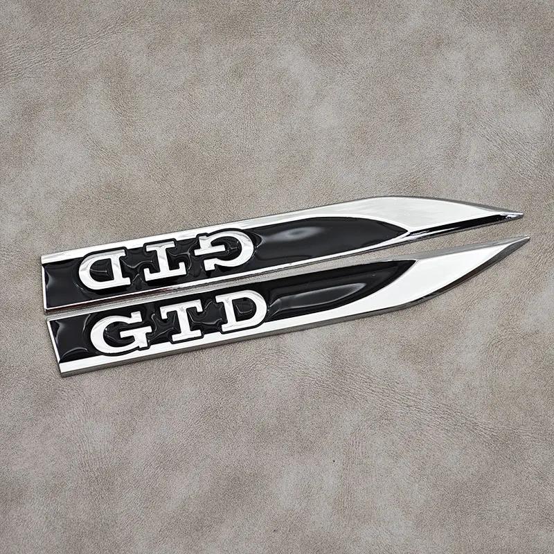 VW GTI GOLF 2026 Hot For VW VOLKSWAGEN 2Pcs Red Black Metal Logo GTD Emblem Car Fender Side Badge For Volkswagen VW Golf 7 6 5 4