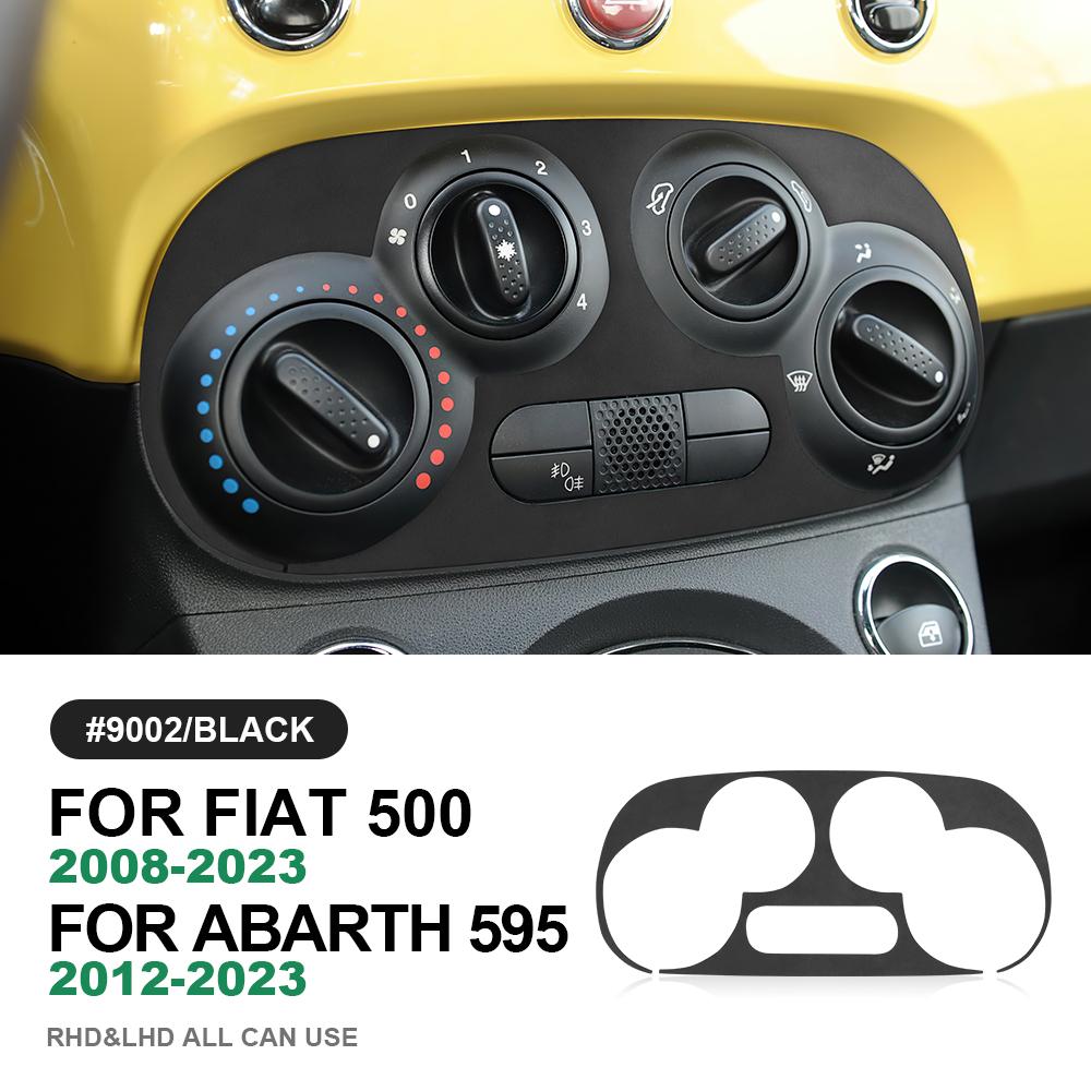 for Fiat 500 Abarth 595 2012 2013 2014 2015- Made of Alcantara Suede Sticker Central Ac Panel Trim Car Interior Accessories