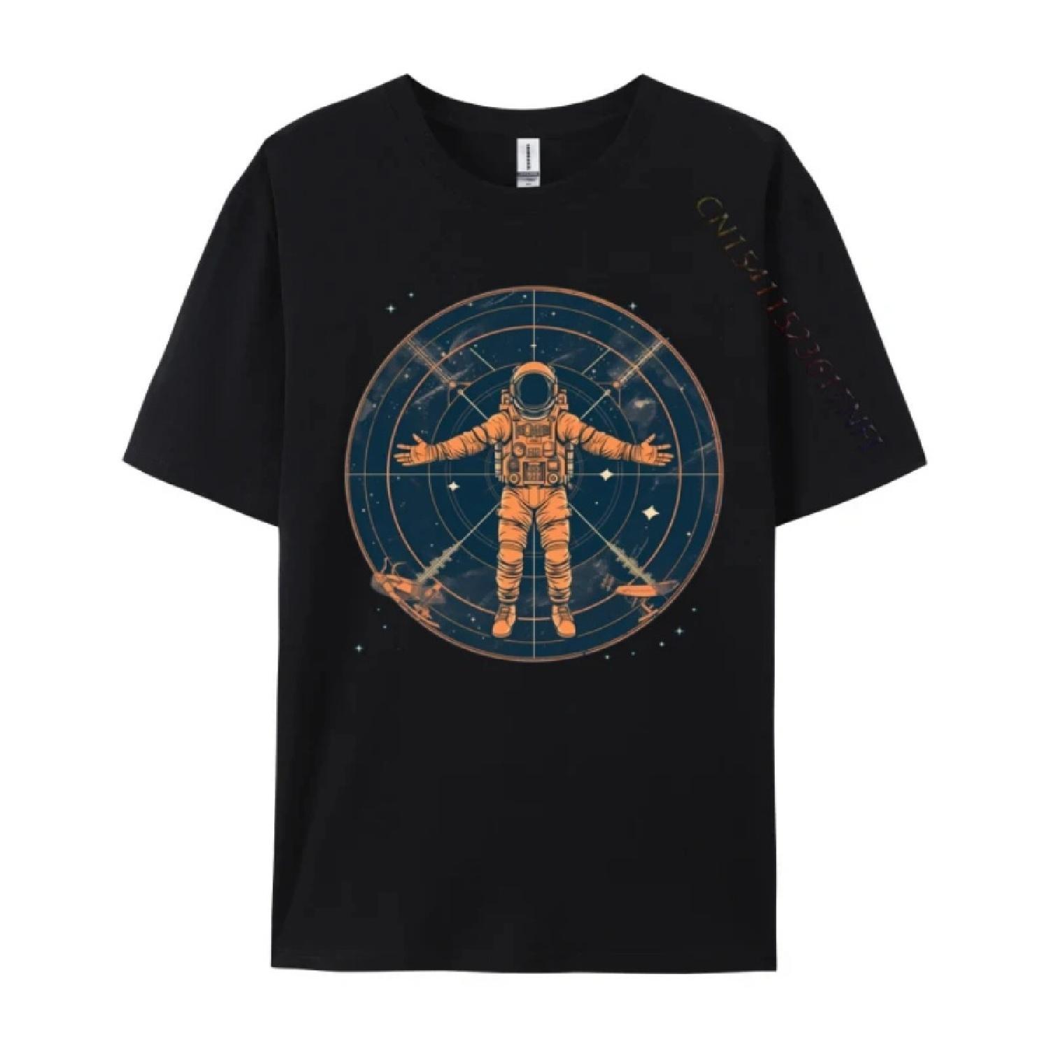 

Vitruvian Astronaut Funny Leonardo Da Vinci Cheap Casual Tshirts Plain Cotton Tops Tees For Men Luxury Designer T-Shirts XXXXXL чорний