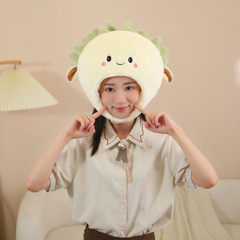 Cotton-filled durian headgear, hat, photo props, cartoon headgear, photo props, performance props