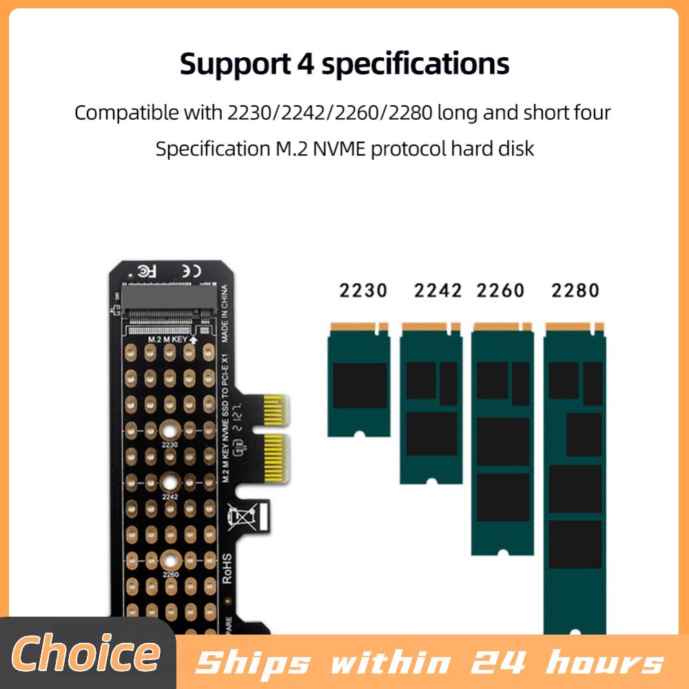 M.2 NVME To PCIe4.0 X1 Expansion Card Support PCIe X1 X4 X8 X16 Interface Expansion Card Adapter for SSD 2230/2242/2260/2280