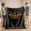 Roman Eagle Emblem with SPQR Design, Flannel Blanket for Bedroom, Living Room, Sofa, and Nap Sofas.