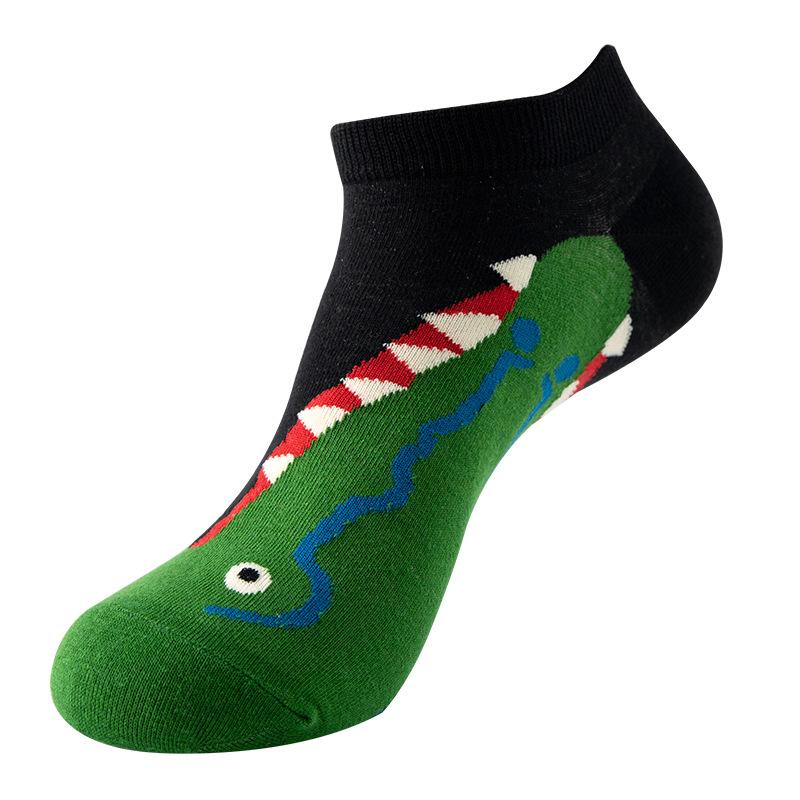 Spring Summer Socks Cute Funny Harajuku Cartoon Men Boat Oil Painting Food Casual Cotton Short Socks for Female Sox