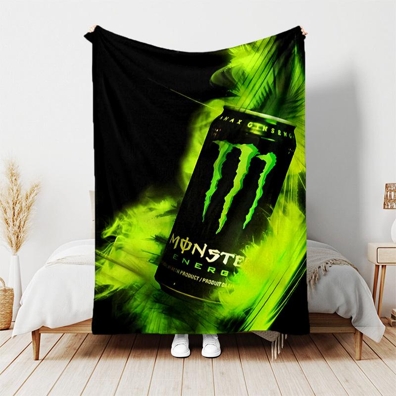 1pc Blanket - Monster Energy LOGO Print Design, Lightweight Blanket for Sofa, Bed- Soft &Warm, Gift for All Seasons