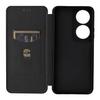 Carbon Fiber Texture Case for Honor X7b 4G/90 Smart Leather Phone Cover with Card Slot
