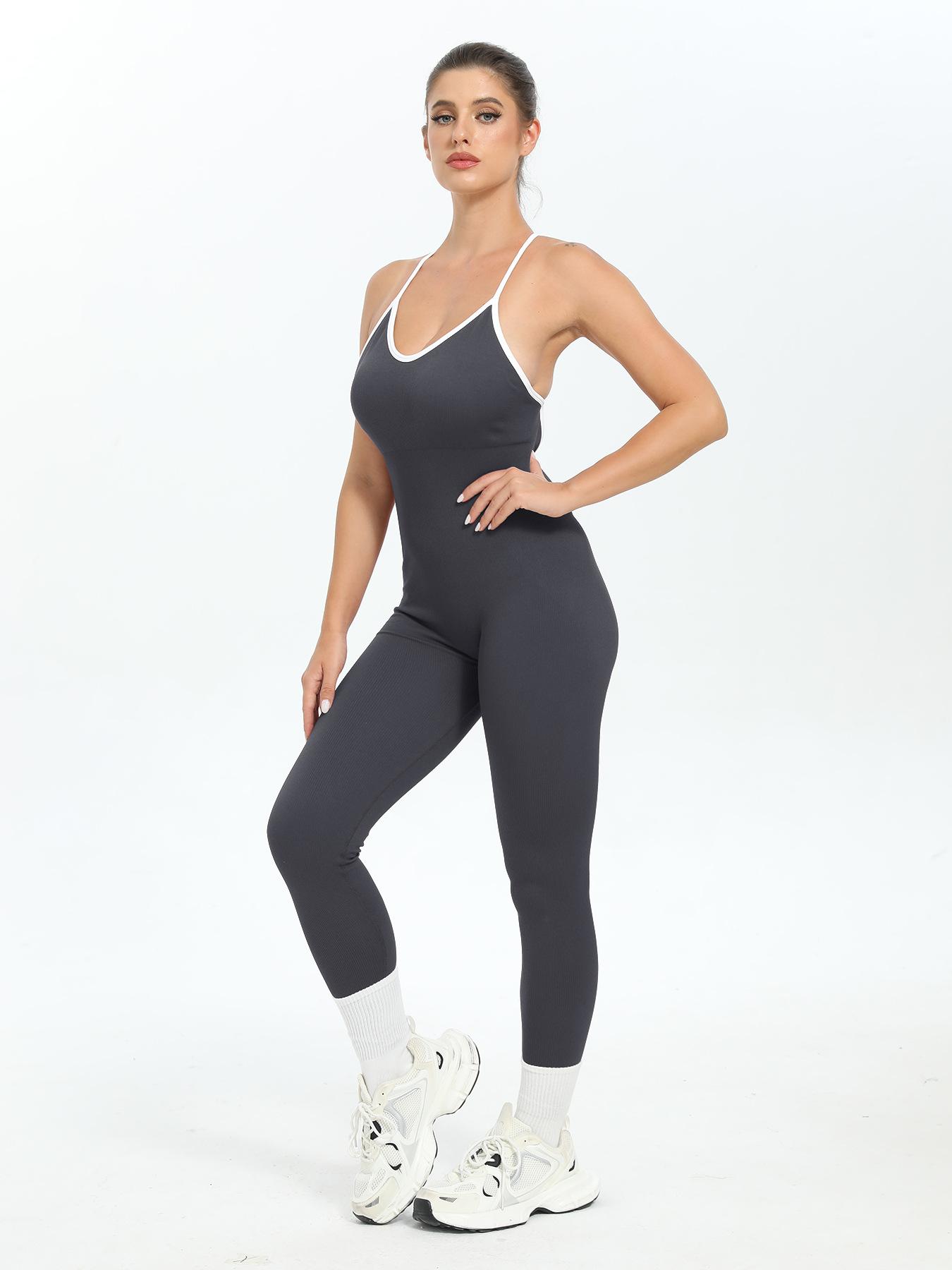 

JYL Backless Shaping Vest Jumpsuit Running Outfit M античний фуксії кольору