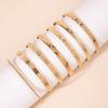 7 Pcs/Set Chunky Metal Design Bracelets Versatile Heart Prints Bracelets Gold Color Bracelets  Gifts