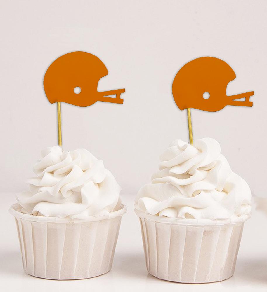 Darling Souvenir| Baseball Helmet Cupcake Toppers| Wedding - Birthday Party Dessert Decorations - Pack Of