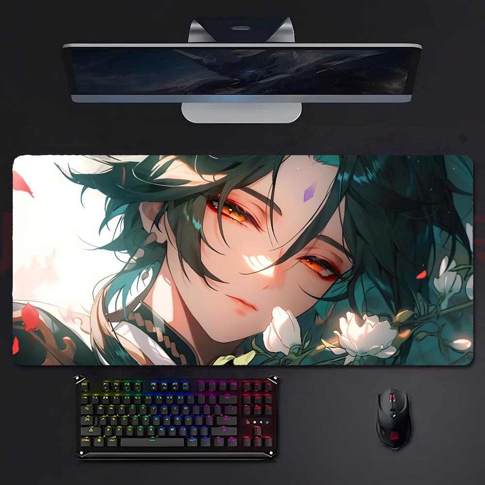 Genshin Impact Cool Xiao Mouse Pad Large Gaming Mousepad With Stitched Edges Thickened Desk Mat Pc
