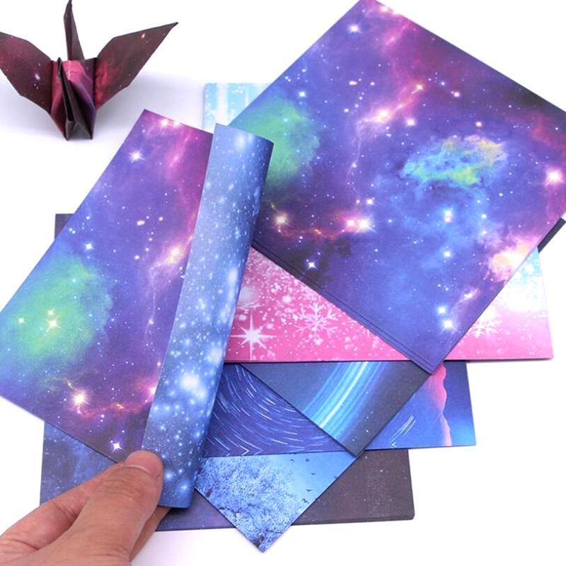 60/65Pcs Space Star Flower Origami Paper Double Sided Folding Diy Papers Craft