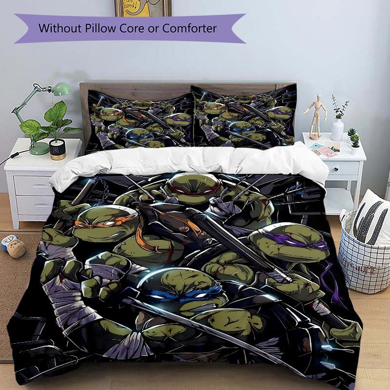 3pcs Turtles Bedding Set: Perfect for Bedroom or Guest Room. Soft and Comfortable with No Core Included yy251031060
