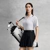 FILA Golf Series Simple Classic Retro Sports Comfortable Casual Polo Knit Short Sleeve Women tops Jade-White A11W625409FWT