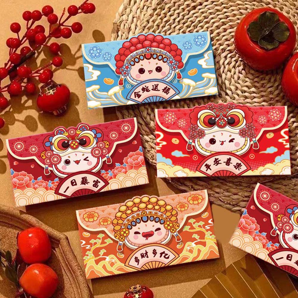 Zodiac Snake 2025 Red Envelope Lion Dance Style Money Pocket New Year Money Bag Children Kids