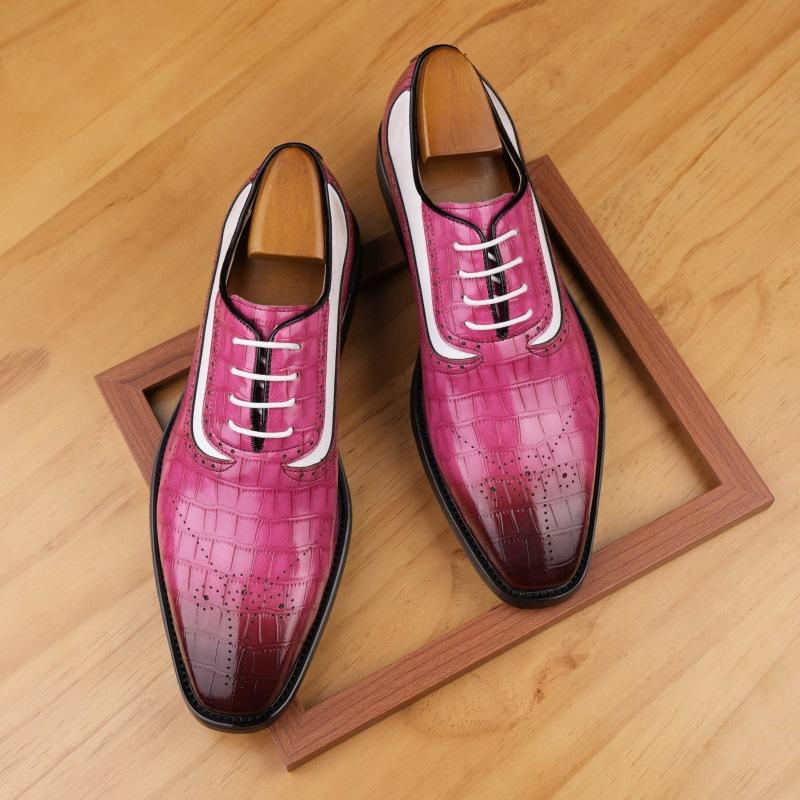 Leather shoes men's British business casual men's leather shoes retro lace-up trend versatile men's wedding shoes