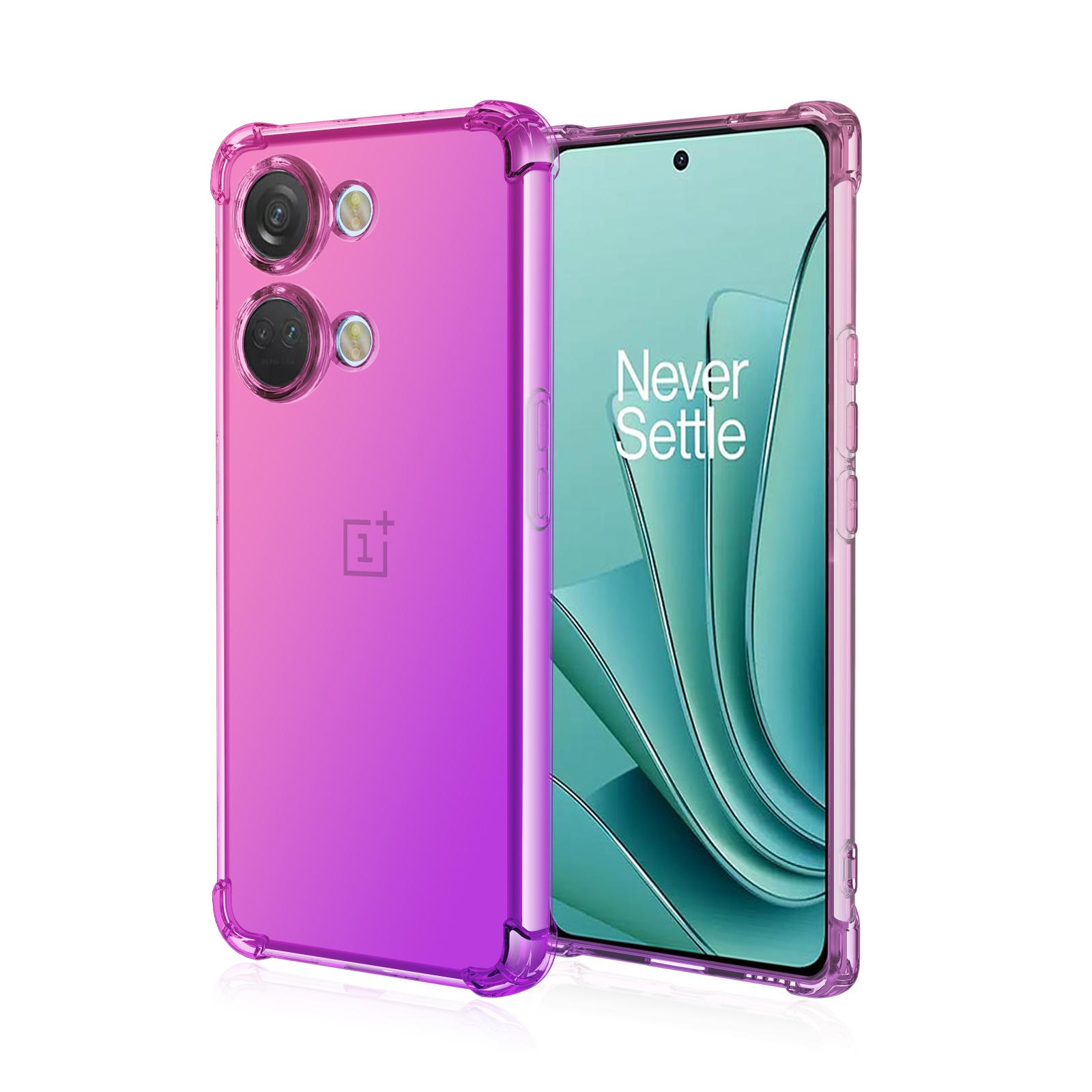 

Прозрачный милый чехол для телефона с градиентом, тонкий, против царапин, гибкий чехол из ТПУ, противоударный защитный чехол для OnePlus Ace 2 Pro 5G Nord CE 3 Lite N10 N30 SE OnePlus Ace золотой/розовый