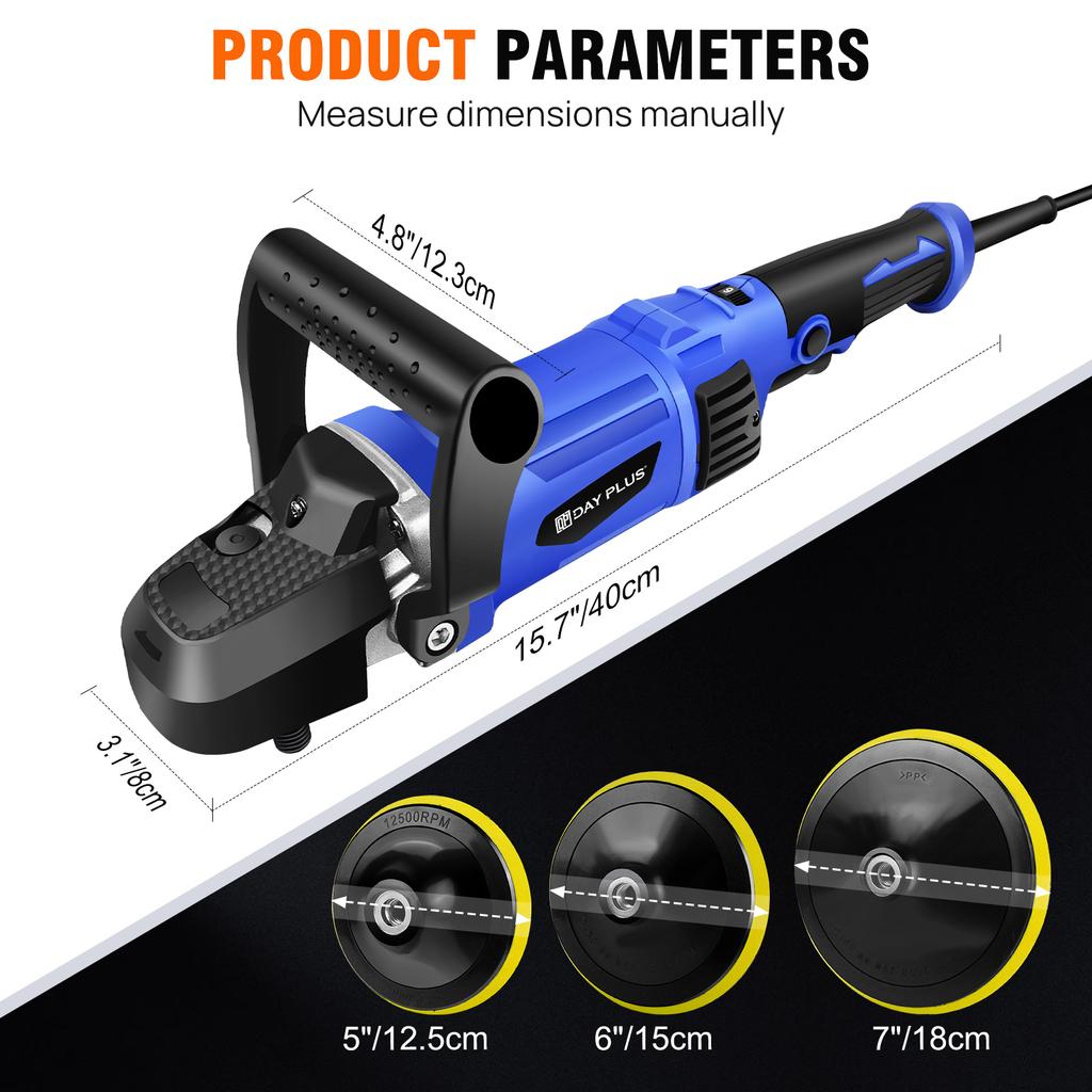 Electric Car Polisher Machine - Rotary Polishing Machine with 6 Variable Speed Control,Buffing Machine for Cars, Vans, Caravans