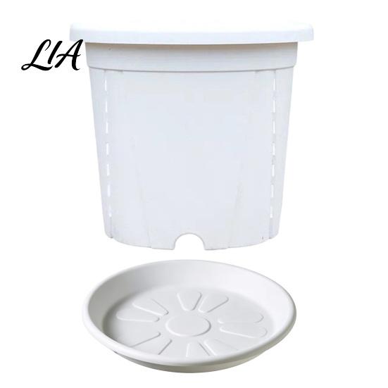 Thickened Edge Decorative Planters Resin Flowerpot with Drainage Holes And Saucer, Breathable Plant Pot for Indoor Outdoor Garden Plants, Lightweight