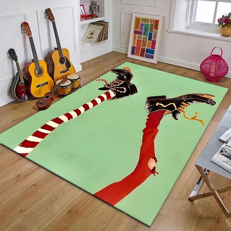 Pippi Langstrumpf Polyester Teppich, Weiche Indoor Matte für Bürostuhl, Wohnzimmer, Schreibtisch - Dekoratives Home Office Teppich Design