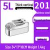 Thickened Portable Fuel Tank: 304 Stainless Steel Gasoline/Diesel Can - 30L, 20L, 10L Capacity