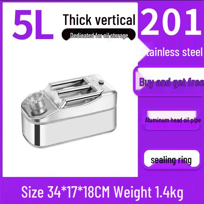Thickened Portable Fuel Tank: 304 Stainless Steel Gasoline/Diesel Can - 30L, 20L, 10L Capacity
