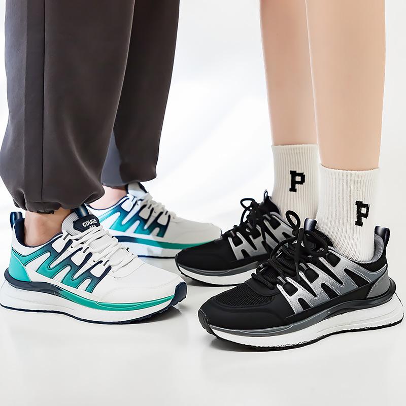 Autumn Couple Sports Shoes Color Matching Men's and Women's Fashion Running Shoes Thick-soled Breathable Casual Shoes