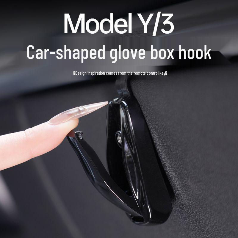 Passenger Side Glove Box Hook for Tesla Model Y/3 - Updated Interior Accessory