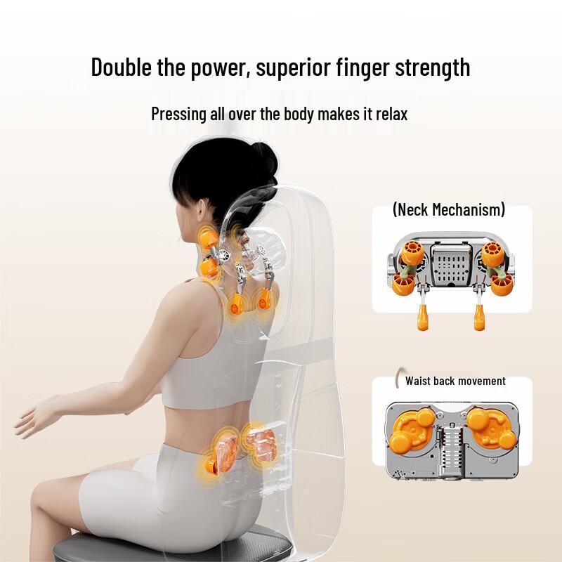 AUX Full Back and Lumbar Massage Chair Pad