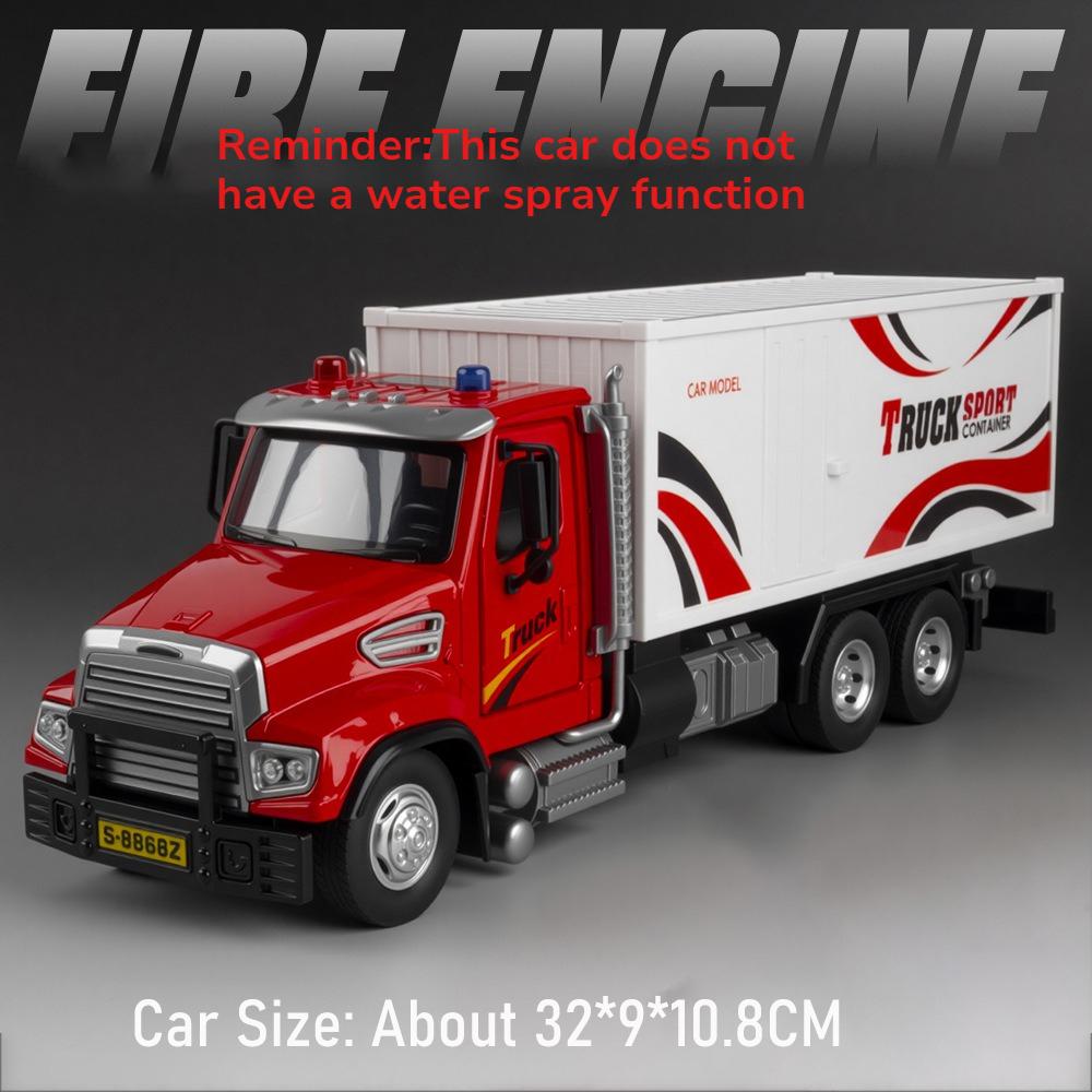 1:32 Modell Spielzeug Transport Raketenauto Feuerwehrwagen Legierung Druckguss Container LKW Trägheitsrad Türen Geöffnet Lernmodelle