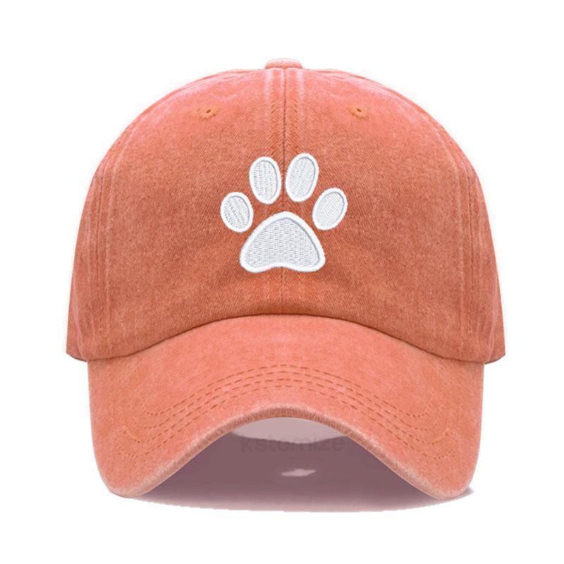 Dog Paw Vintage Washed Cotton High Quality Embroidery Dad Hat  For Men Women Baseball Cap golf caps Snapback Cap Wholesales