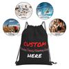 Custom Your Design Text Photo Logo Drawstring Backpack Bags Lightweight Foldable Gym Sports Sackpack Sacks for Training