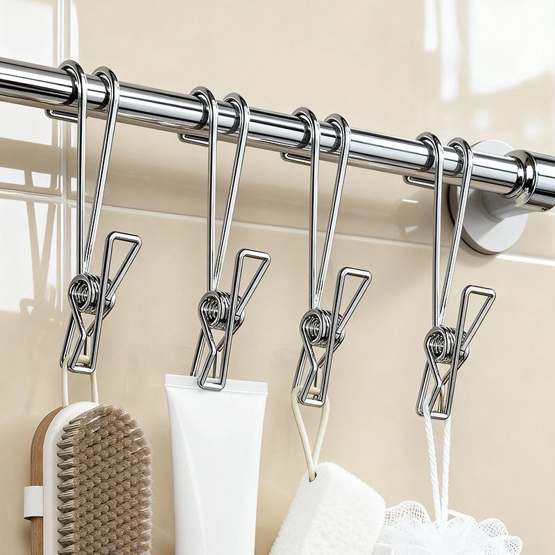 Stainless Steel Clothes Drying Clip Long Tail Hook Clip Long Tail Hook Steel Wire Clip Drying Clip Household Multi-functional Hook Clip