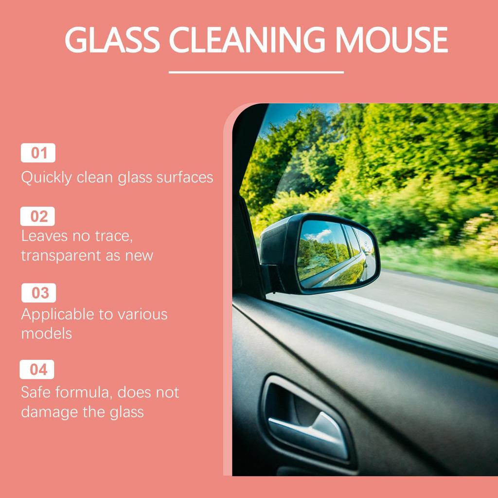 120ml Homonth Car Glass Glossy Powerful Car Windshield Cleaner Oil Film Remover Car Window Glass Cleaner Removes Dirt Car Cleaning Brush