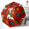 1pc Christmas, Dog Automatic Folding Umbrella - 8-Rib Automatic Open/Close, Portable Collapsible Compact Umbrella Yy251218058