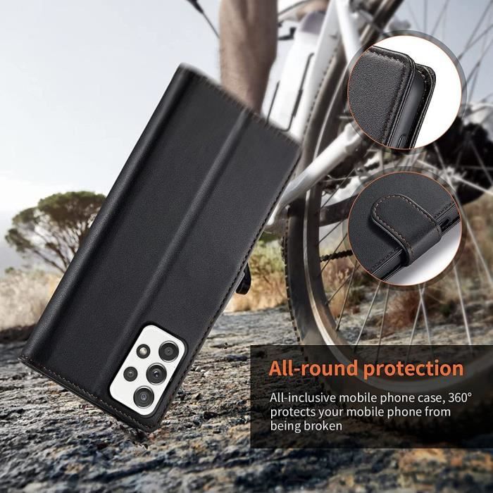 Coque pour Samsung A53 5G - Élégant - Effet Cuir - Fermeture Magnétique - Support Horizontal - Noir