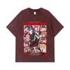 275 GSM Washed T-shirts 100% Cotton Chainsaw Man V18 Reze Arc Print Unisex Heavy Cotton T Shirt
