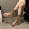 Thick-soled Trousers, Cool Boots for Women 2025 Summer New Fashion Explosion, Small Man Height Increase, Roman Short Boots, Sandals Muffin