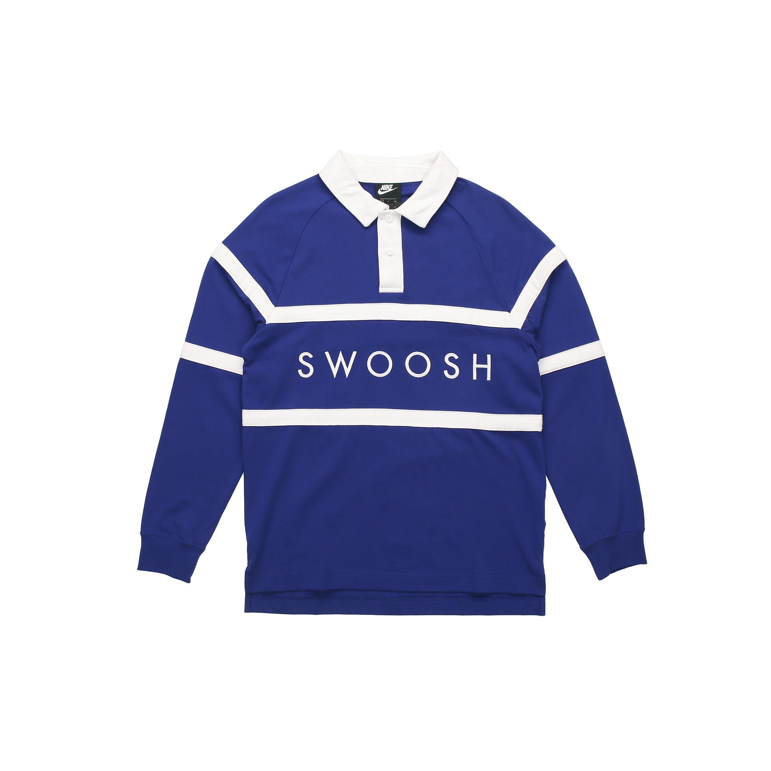 Nike As Sportswear Swoosh Rugby Polo Blue Men s CV0170-455 M