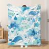 Fflannel Blanket 1pc Whale And Bear Illustration Soft Comfortable and Warm This Nap Blanket/sofa Blanket Is Suitable for All Seaso