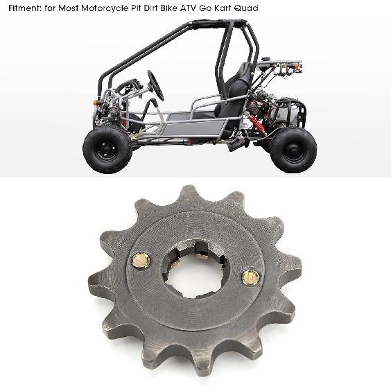 12-Zahn Kettenrad vorne für 530 Kette | 0,8 Zoll/20 mm Welle, 2,36 Zoll/60 mm Ø, Stahlgefertigt, Passend für 125ccm-350ccm Crossbikes, ATVs & Trailbikes
