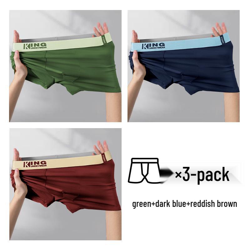 Men's Trendy Color Block Cotton Boxer Briefs with Antibacterial Breathable Crotch and Comfortable Plus Size Design.