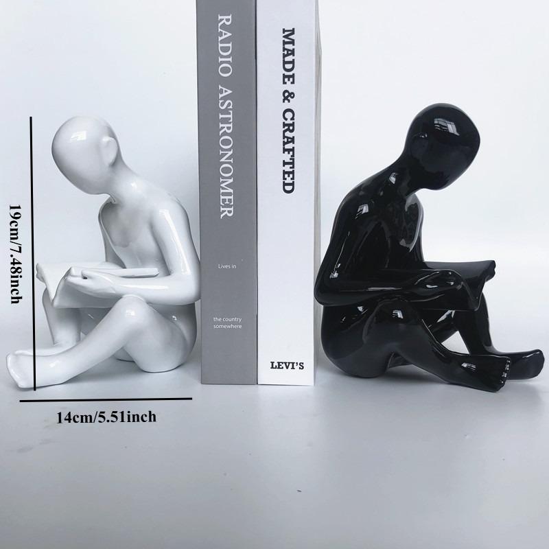 Минималистичная скульптура персонажа, стиль Читателя, Ручная работа, Керамическая книжная полка, Книжная полка для библиотеки