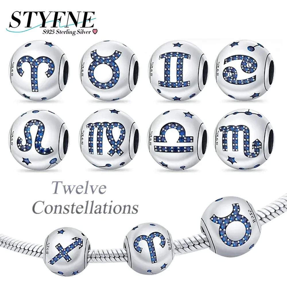 Charm Bead Charms Plata Originales Twelve Constellations Bead Charms for Charm Bead Charms copper Bracelets Jewellery Making Womens Gift