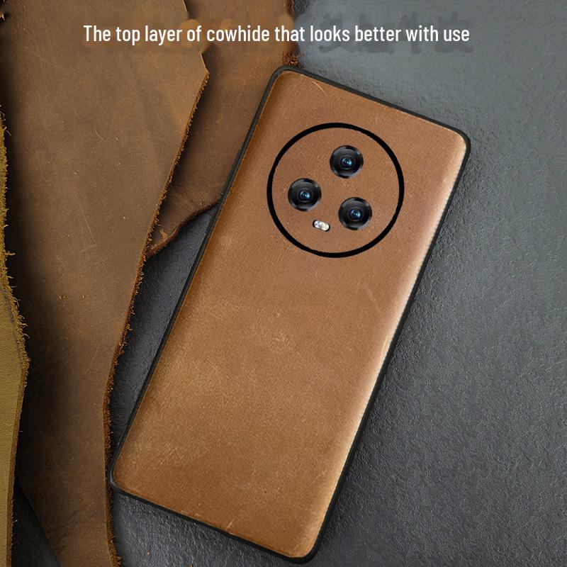 Honor Magic5 Pro Cowhide Leather Full Cover Protective Case
