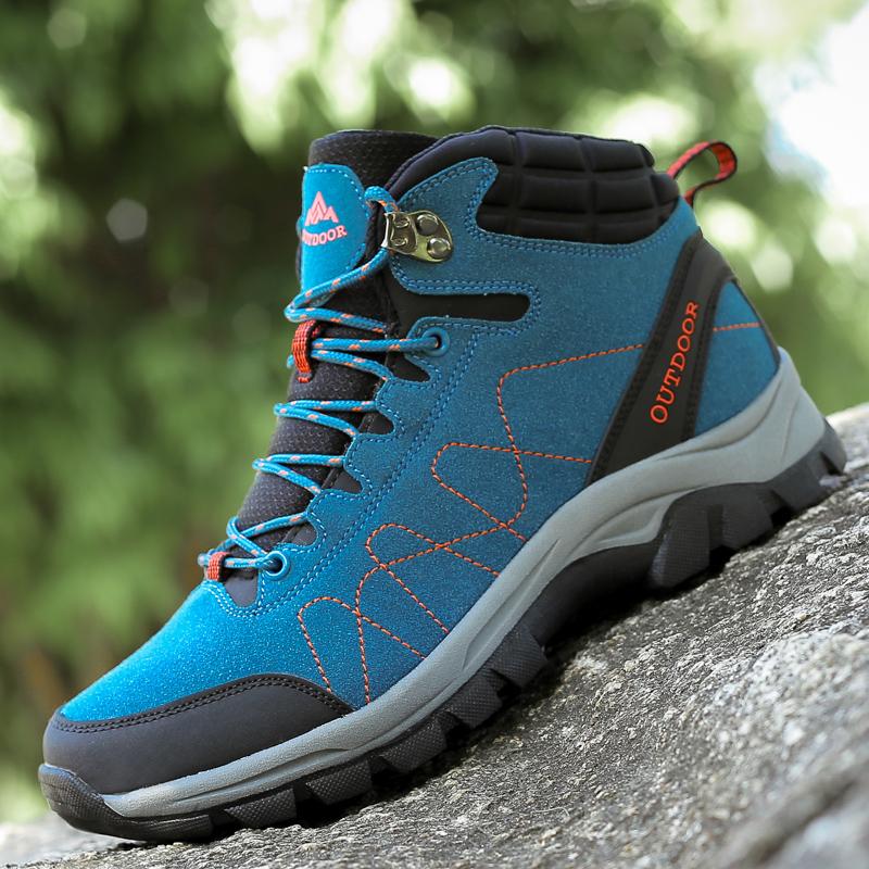 Large Size 46 Super Warm Men's Hiking Boots Winter Trekking Tourism Shoes Wear-resistant Tactical Sneakers Women Mountain Boots