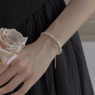 Pure Silver Broken Silver Pearl Bracelet for Girls, Light Luxury, Niche, Exquisite and High-end Silver Bracelet, Silver Accessories