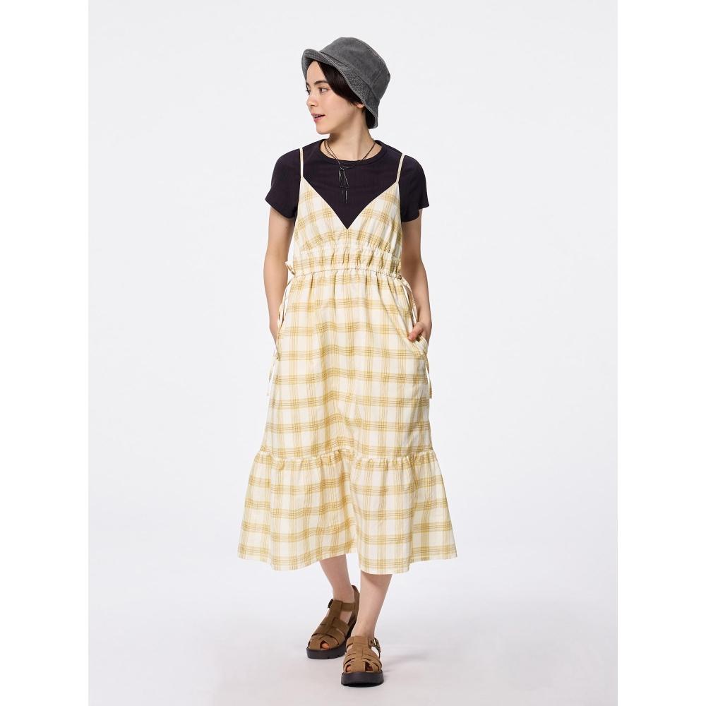 

GU by Uniqlo Платье-комбинезон в клетку+ec Короткая длина 42 YELLOW/S