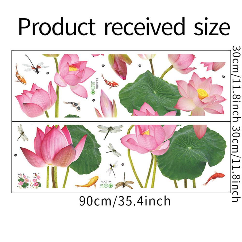 Decal Wall Sticker Bedroom Living Room Office Chinese Style Decoration Dragonfly Fresh Lotus Sticker Wall Decor
