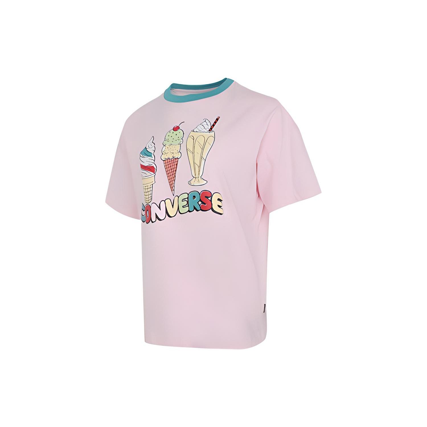 (WMNS) Converse Ice Cream Printing Sports Short Sleeve Pink T-Shirt Women s 10022853-A02 XS
